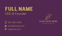 Golden Floral Letter E Business Card