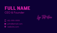 Neon Light Signature Business Card