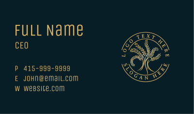 Deluxe Natural Gold Tree Business Card Image Preview