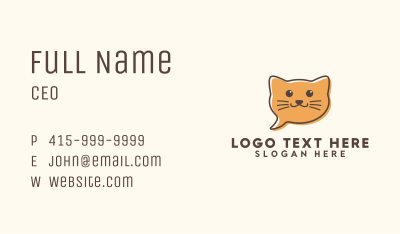 Orange Cat Chat Business Card