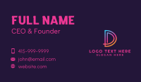 Colorful Monoline Letter D Business Card Design