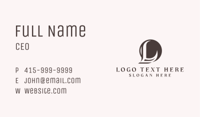 Upscale Luxury Letter L Business Card