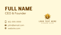 Elegant Gold Wreath Business Card