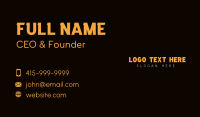 Yellow Business Wordmark Business Card