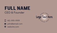 Graffiti Pub Emblem Wordmark Business Card