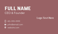 Feminine Brand Wordmark  Business Card