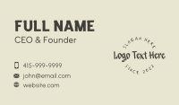 Handwritten Urban Wordmark Business Card Design