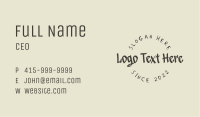Handwritten Urban Wordmark Business Card