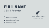 Writing Feather Quill Business Card Design