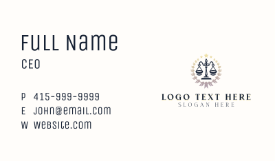 Justice Scale Paralegal Business Card