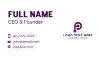 Purple Technology Letter P Business Card Design