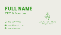 Green Leaves Crystal Hands Business Card Design