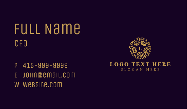 Decorative Luxury Ornament Business Card Design