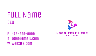 Multicolor Play Letter  Business Card