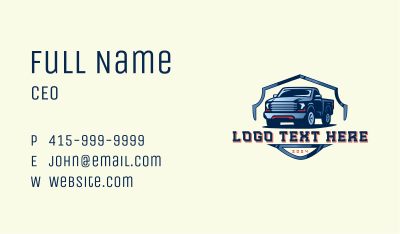 Pickup Truck Detailing Business Card