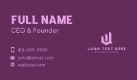 Business Tech Letter U Business Card