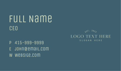 Elegant Luxury Wordmark Business Card