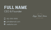 Vintage Script Business Wordmark Business Card