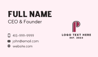 Letter P Business Card example 1