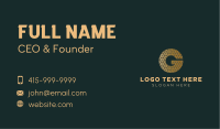 Gold Luxury Letter G Business Card