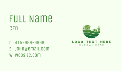 Yard Lawn Mower Landscaping Business Card