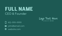 Green Feminine Wordmark Business Card