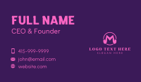 Pink Letter M Business Card Design