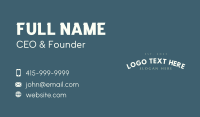 Simple Generic Wordmark    Business Card Design