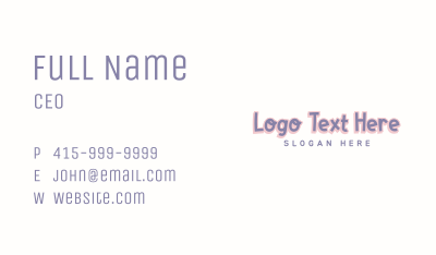Cute Whimsical Wordmark Business Card