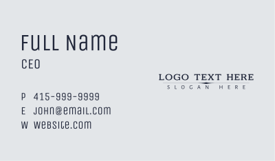 Modern Agency Wordmark Business Card