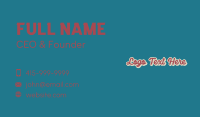 Retro Cartoon Wordmark Business Card Design