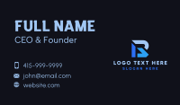 Blue Firm Letter R Business Card