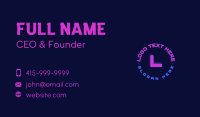 Neon Cyber Letter Business Card Design