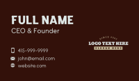 Vintage Rustic Wordmark Business Card