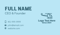 Blue Minimalist Helicopter  Business Card