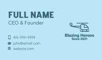 Blue Minimalist Helicopter  Business Card Image Preview