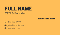 Fun Cartoon Wordmark  Business Card