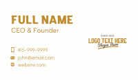 Classic Hipster Wordmark Business Card