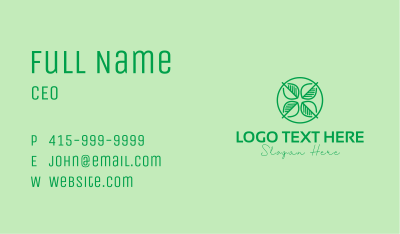 Herbal Leaf Circle Business Card Image Preview