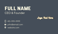 Generic Retro Wordmark Business Card