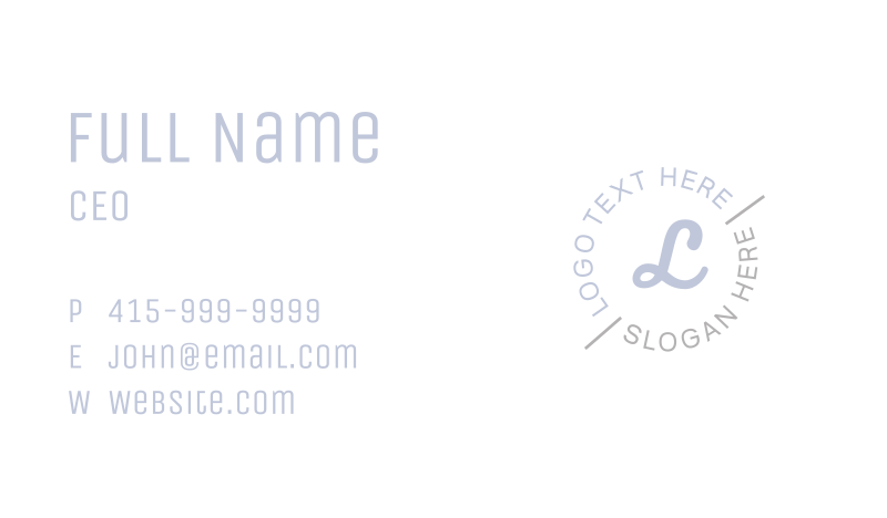 Individual Business Card example 1