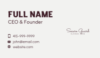 Signature Fashion Wordmark Business Card