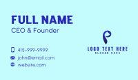 Blue Ribbon Letter P Business Card