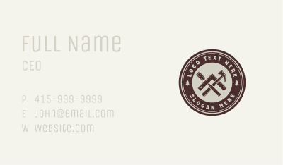 Carpentry Tool Emblem Business Card