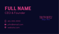 Night Club PUB Wordmark Business Card