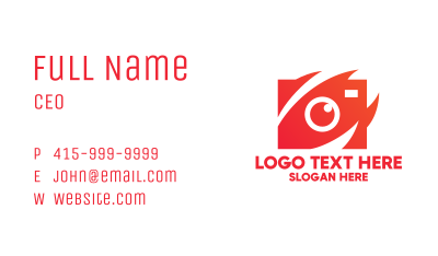 Red Stylish Camera Business Card Image Preview