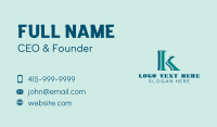 Marketing Company Letter K Business Card