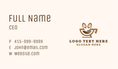 Brown Aromatic Coffee Cafe Business Card Image Preview
