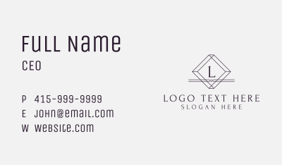 Luxury Firm Letter Business Card