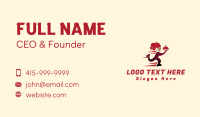 Red Running Chef Business Card Design